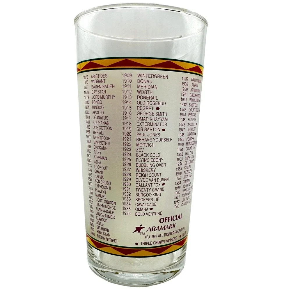 VTG 90s Kentucky Derby 123 Glass 1997 Frosted‎ Churchill Downs Horse Racing